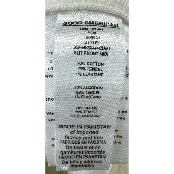 Good American Denim Stretch Midi Skirt Womens Size 4/27 Slit Front Cloud White - Picture 8 of 9